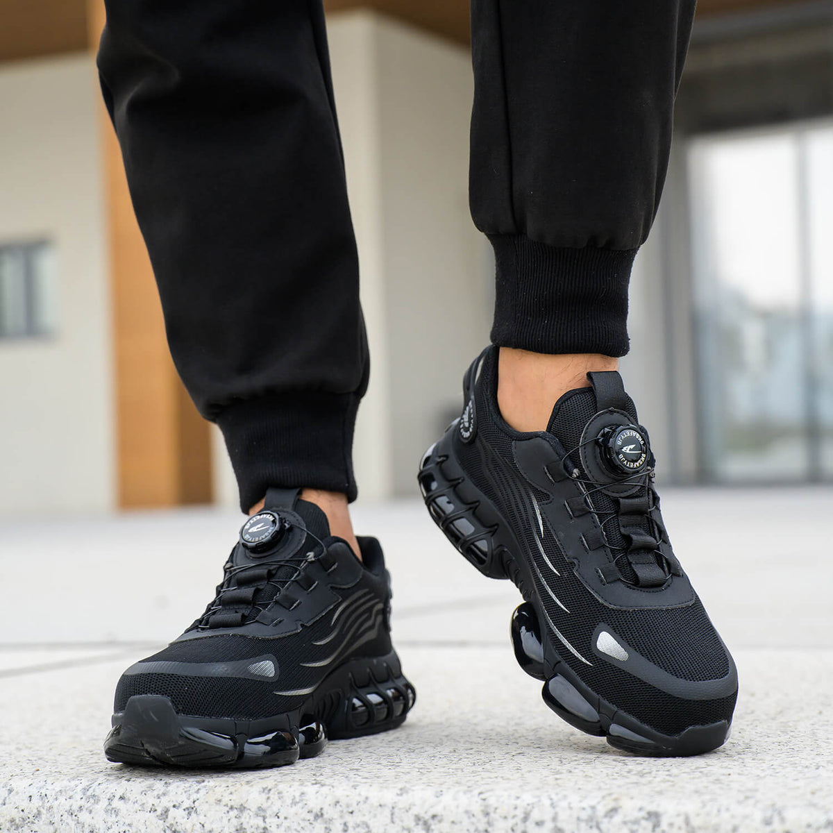 Zapatillas de trabajo con puntera de acero y cordones ajustables con dial ILIYAH®