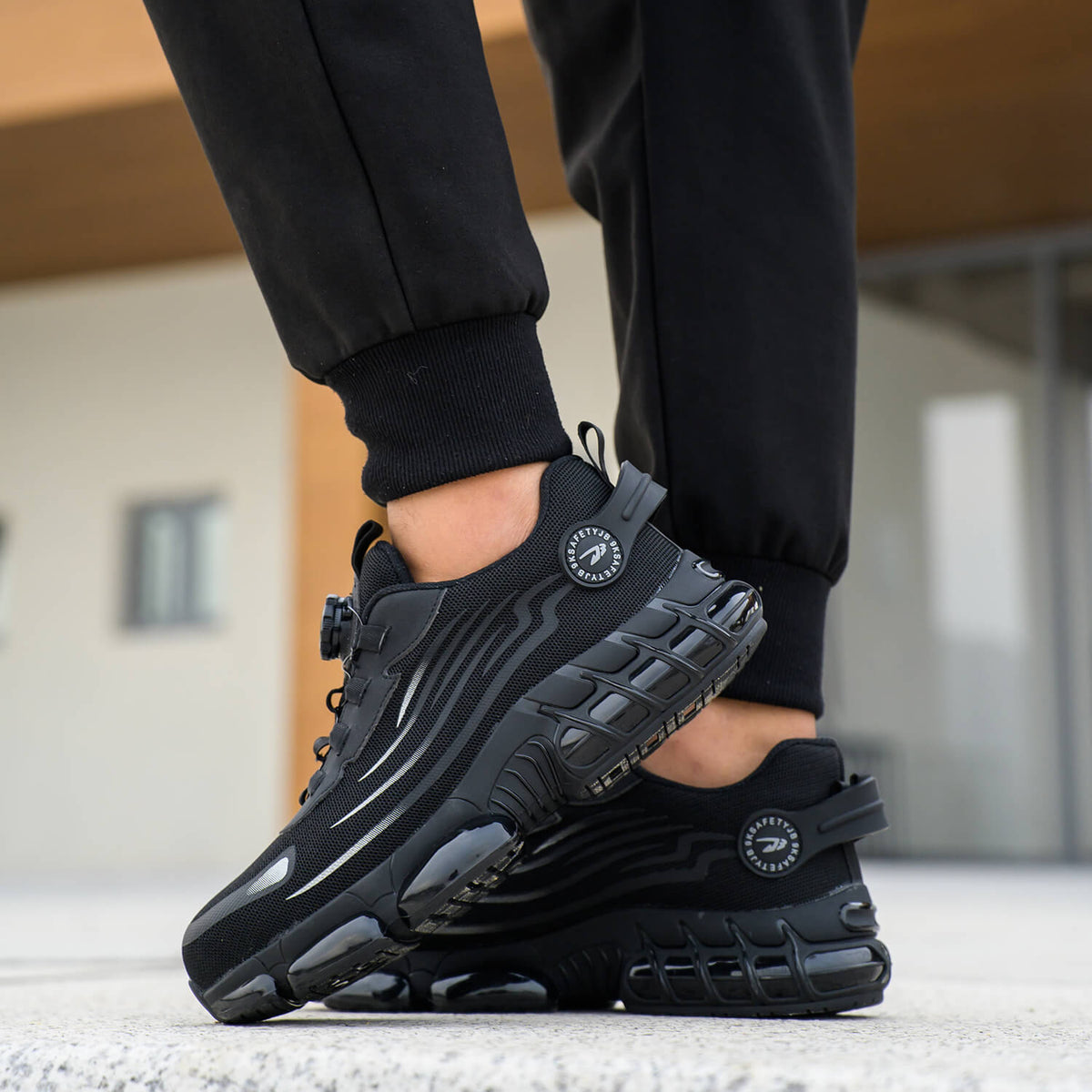 Zapatillas de trabajo con puntera de acero y cordones ajustables con dial ILIYAH®