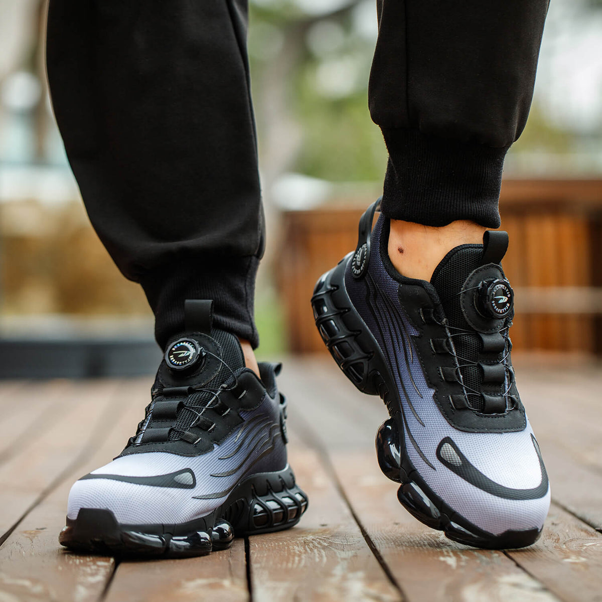 Zapatillas de trabajo con puntera de acero y cordones ajustables con dial ILIYAH®
