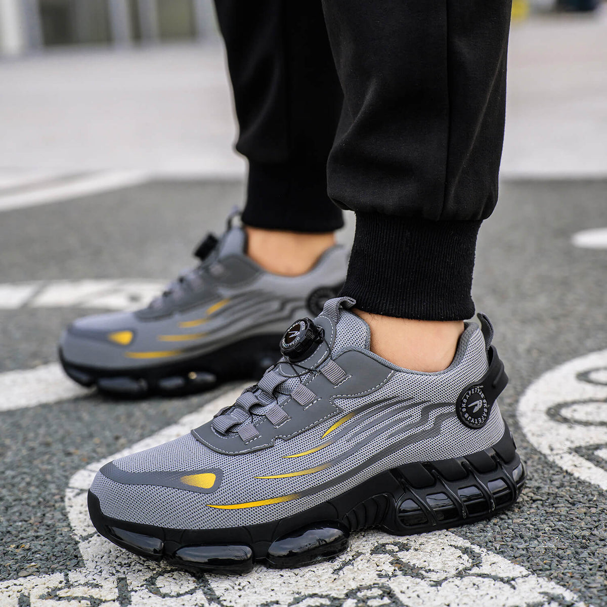 Zapatillas de trabajo con puntera de acero y cordones ajustables con dial ILIYAH®