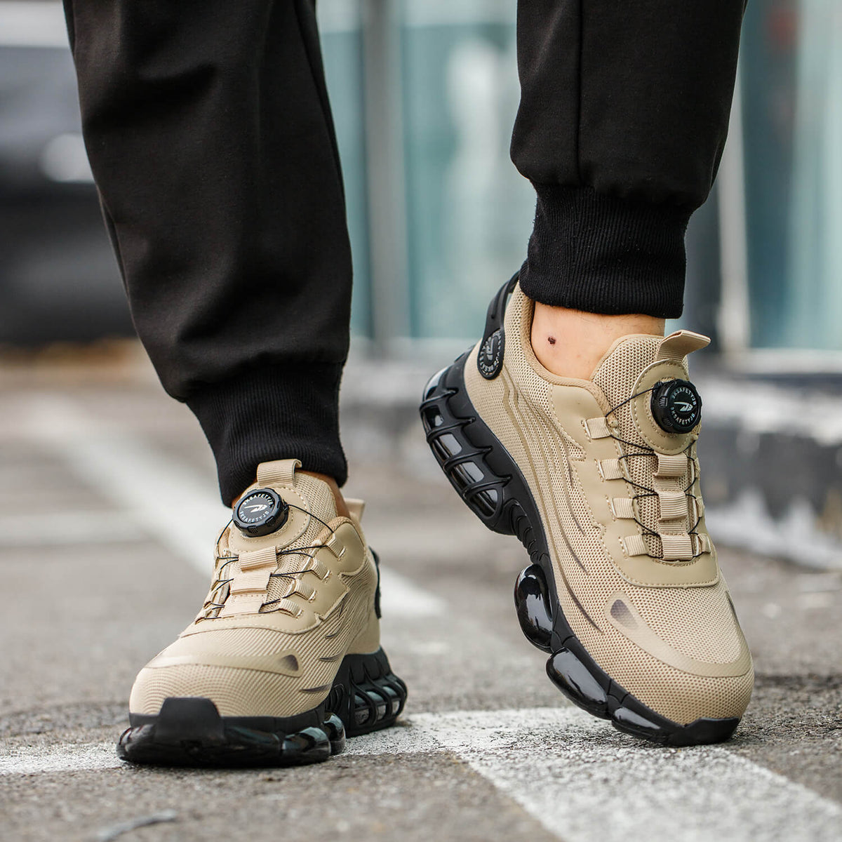 Zapatillas de trabajo con puntera de acero y cordones ajustables con dial ILIYAH®